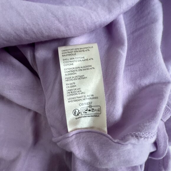 We The Free Womens Lavender Cotton Short Sleeve Oversized Top Blouse Medium NWOT - Picture 5 of 8